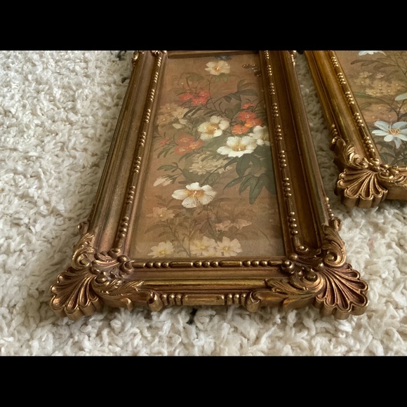 ✨SOLD✨Vintage Butterfly/Floral Wall Decor Pair - Picture 3 of 7